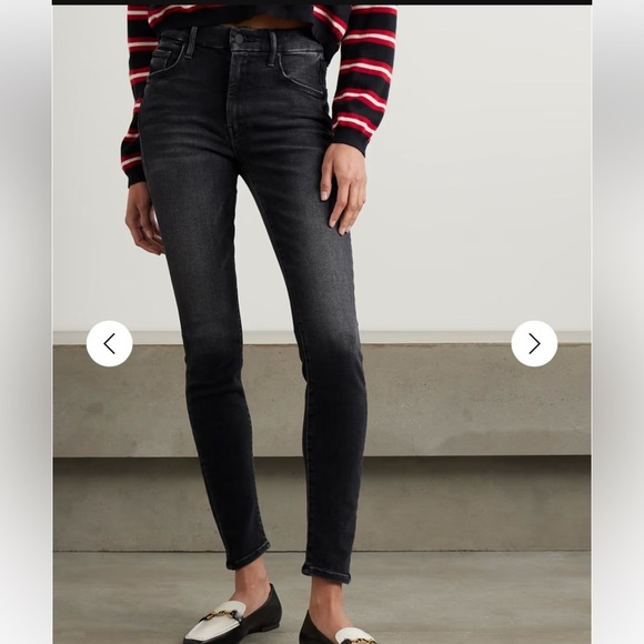 MOTHER HIGH WAISTED LOOKER ANKLE FRAY IN NIGHT HAWK FADED ACID WASHED LOOK - Picture 7 of 16